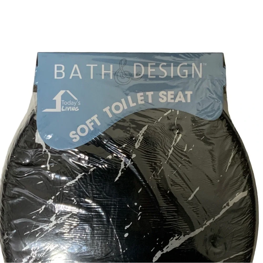 Black Metallic Marble Toilet Seat Black Silver Collection Chic Luxury Decor